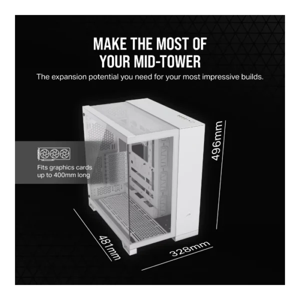 Corsair 6500X Dual Chamber — Caja ATX, Sin Fans, blanco - Imagen 6