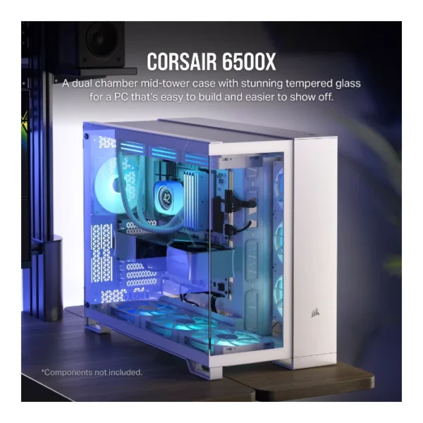 Corsair 6500X Dual Chamber — Caja ATX, Sin Fans, blanco - Imagen 2