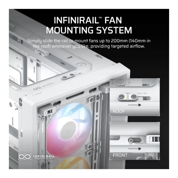 Corsair FRAME 4000D RS ARGB — Caja ATX, 3 Fans RS120 ARGB, Blanco | CC-9011297-WW - Imagen 4