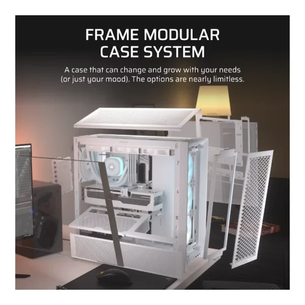 Corsair FRAME 4000D RS ARGB — Caja ATX, 3 Fans RS120 ARGB, Blanco | CC-9011297-WW - Imagen 3
