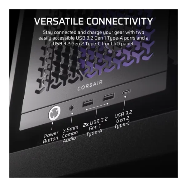 Corsair FRAME 4000D RS ARGB — Caja ATX, 3 Fans RS120 ARGB, Negro | CC-9011296-WW - Imagen 7