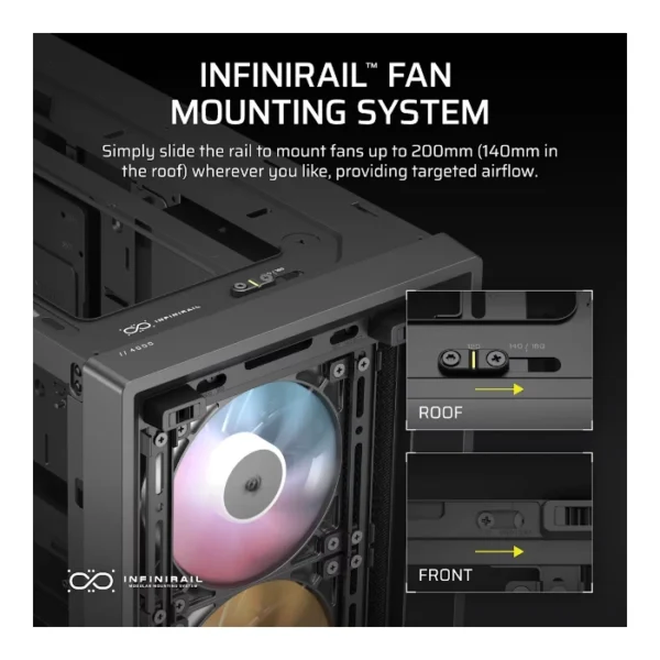 Corsair FRAME 4000D RS ARGB — Caja ATX, 3 Fans RS120 ARGB, Negro | CC-9011296-WW - Imagen 4
