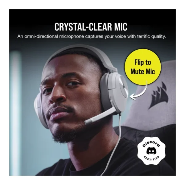 Corsair HS55 SURROUND — Audífonos con cable, 7.1, 3.5mm, adaptador USB - Blanco - Imagen 2