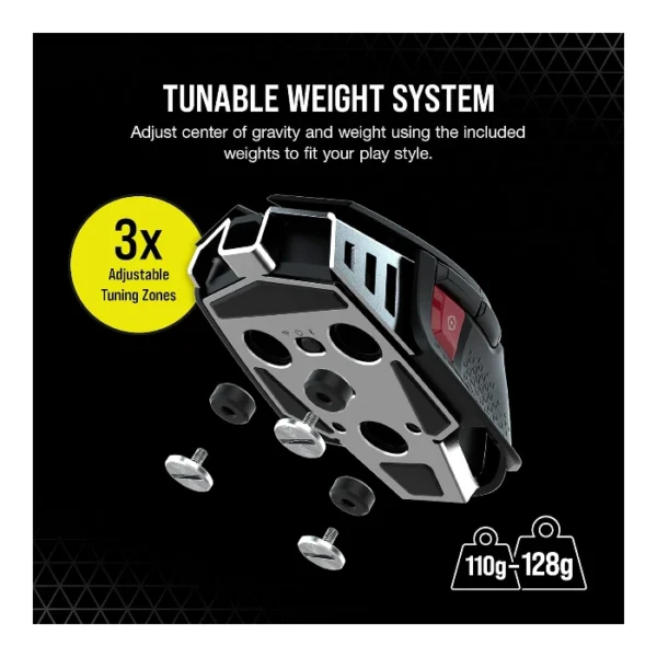 Corsair M65 RGB ULTRA Wireless — Mouse inalámbrico, Sub-1ms Slipstream, Bluetooth, 26,000 DPI - Negro - Imagen 6