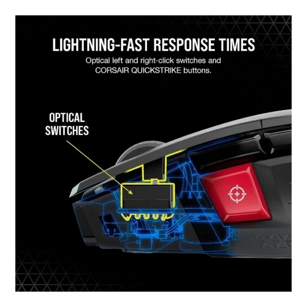 Corsair M65 RGB ULTRA Wireless — Mouse inalámbrico, Sub-1ms Slipstream, Bluetooth, 26,000 DPI - Negro - Imagen 4