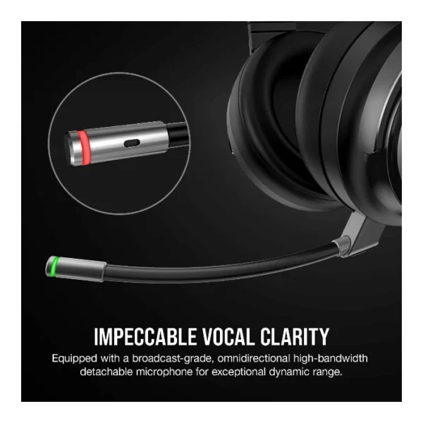 Corsair VIRTUOSO RGB Wireless — Audífonos inalámbricos, 3 conexiones, sonido 7.1, RGB - Negro - Imagen 6