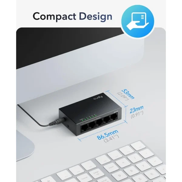 Cudy GS105 — Switch | 5 puertos | 10/100/1000 Mbps | Carcasa de Metal - Imagen 8