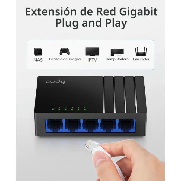 Cudy GS105D — Switch | 5 puertos | 10/100/1000 Mbps - Imagen 3