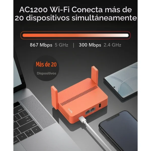 Cudy TR1200 — Mini Router Wi-Fi 5 de bolsillo | Modos 6 en 1 | VPN - Imagen 3