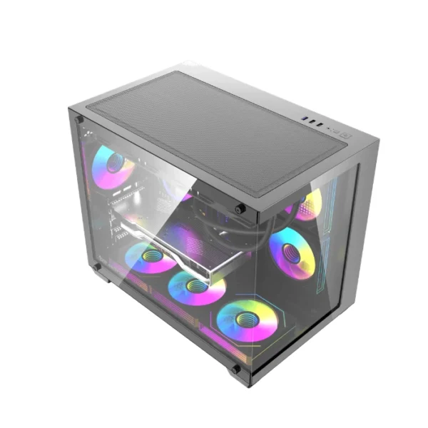 DarkFlash B275 PRO Black — Caja MicroATX, 6 Fans, Negro | B275 PRO-BK - Imagen 6