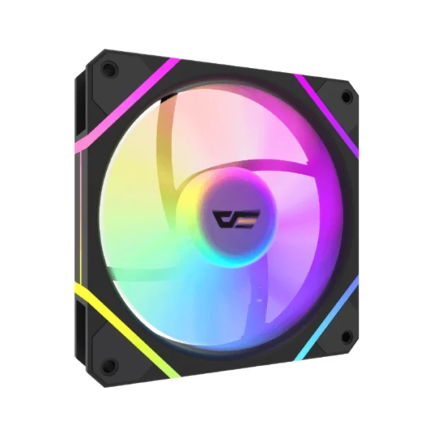 DarkFlash DM12 Pro — Fan 120mm ARGB, hasta 1600 RPM, 4 Pin PWM, 5V 3Pin A-RGB, Negro | DM12-PRO-BK - Imagen 2