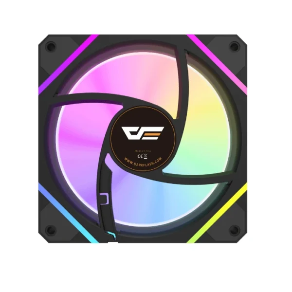 DarkFlash DM12 Pro — Fan 120mm ARGB, hasta 1600 RPM, 4 Pin PWM, 5V 3Pin A-RGB, Negro | DM12-PRO-BK - Imagen 3