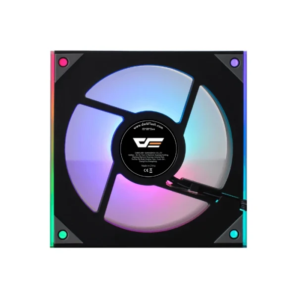 DarkFlash DM8 — Fan 120mm ARGB, hasta 1600 RPM, 4 Pin PWM, 5V 3Pin A-RGB, Negro | DM8 - Imagen 3