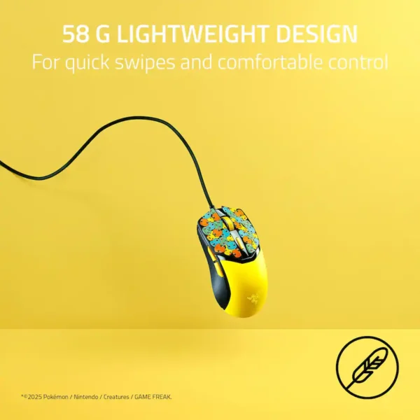 Razer Cobra Pokemon Edition — Mouse alámbrico, 8500 DPI, Chroma RGB, amarillo - Imagen 2