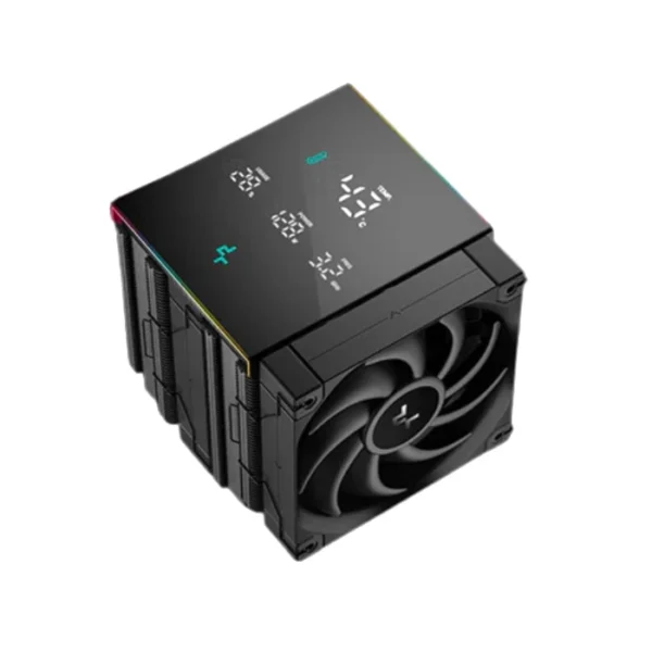 DeepCool AK620 Digital PRO ARGB — Disipador de aire 120mm, 1750 RPM Fan Speed, Multi-Data Point Screen, Negro | R-AK620-BKAPMN-G - Imagen 2