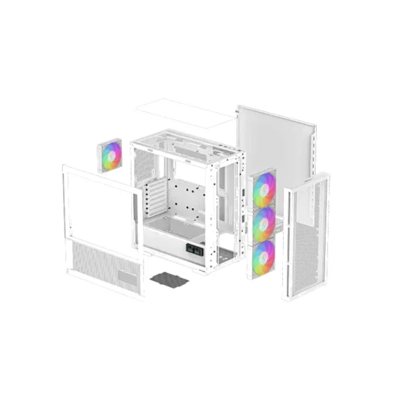 DeepCool CH560 Digital WH — Caja ATX, Vidrio templado en lateral, 3 Fans ARGB 140mm, pantalla digital, Blanco | R-CH560-WHAPE4D-G1 - Imagen 4