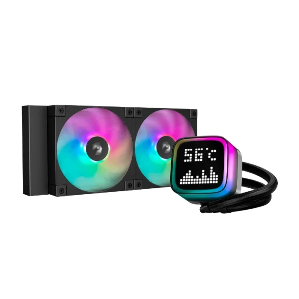 DeepCool LP240 ARGB — Enfriamiento líquido AiO 240mm, 2x120mm, AM5/AM4 y LGA1700/1200 en adelante, Negro | R-LP240-BKMSNC-G-1