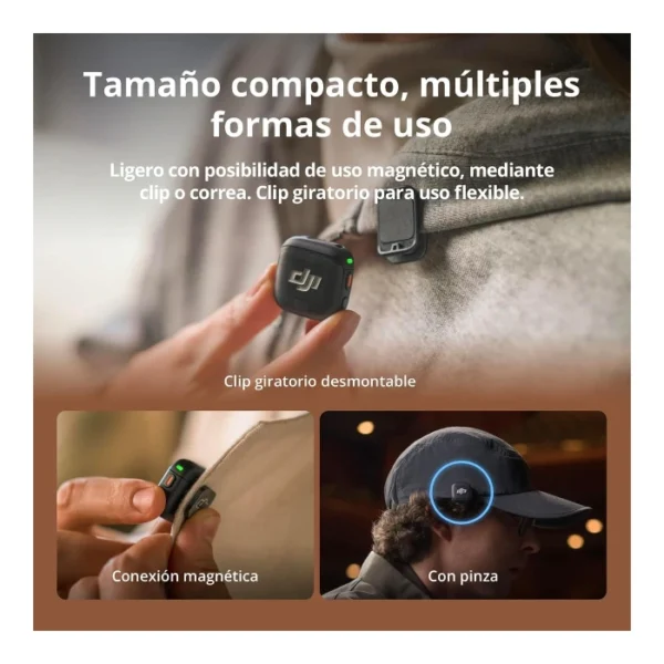 DJI Mic 3 (1 TX + 1 RX) — Sistema de micrófono inalámbrico, 1 transmisor y 1 receptor | No incluye estuche de carga - Imagen 6