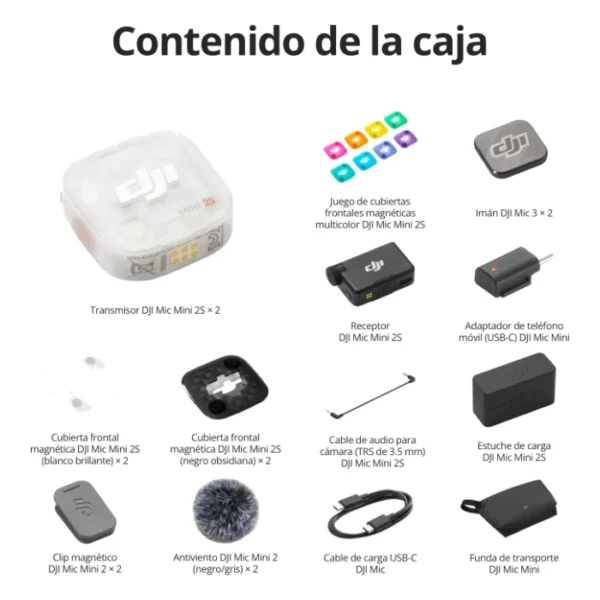 DJI Mic Mini 2S (2 TX + 1 RX + Estuche) — Kit de 2 Transmisores + 1 Receptor + Estuche de carga - Imagen 4