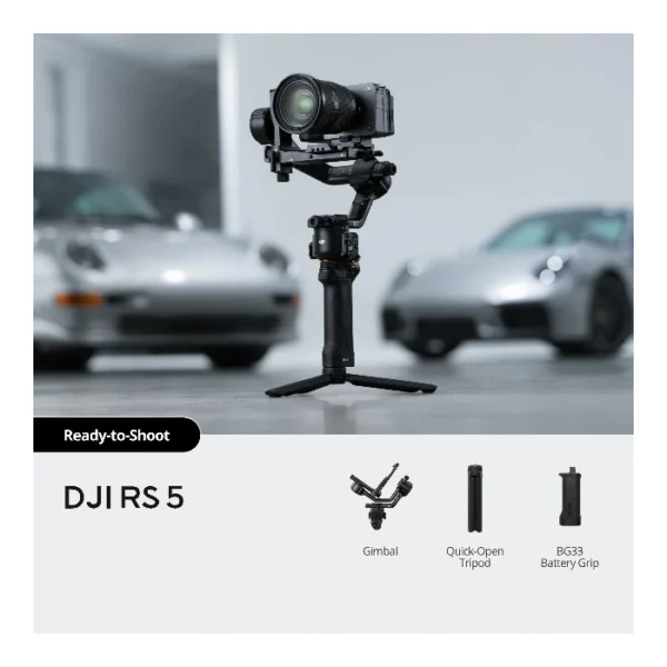 DJI RS 5 — Estabilizador cardán para cámara Canon/Sony/Panasonic/Nikon/Fujifilm, Trípode de apertura rápida - Imagen 8