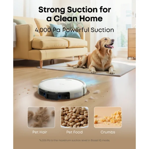 Eufy Robot Vacuum C10 White — Robot aspirador con estación de autovaciado, blanco - Imagen 4