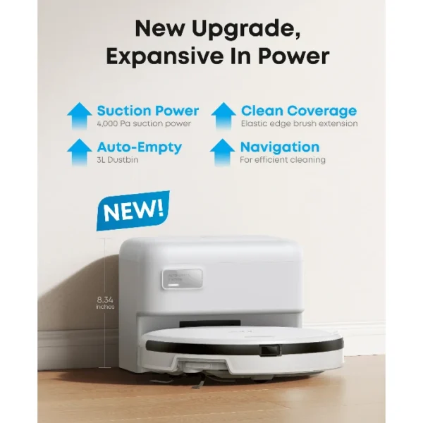 Eufy Robot Vacuum C10 White — Robot aspirador con estación de autovaciado, blanco - Imagen 2