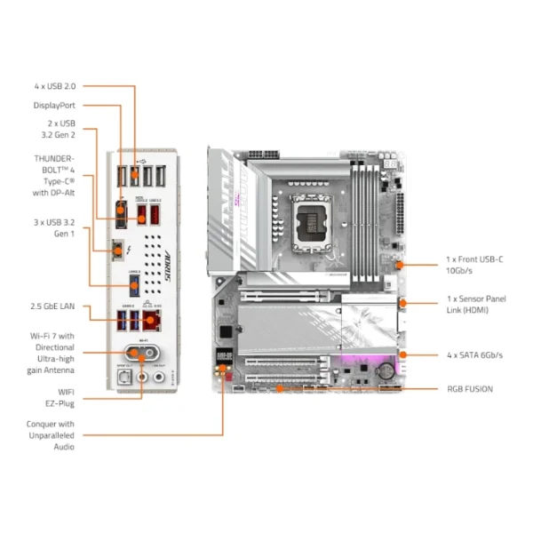 Gigabyte Z890 AORUS ELITE WiFi7 ICE — ATX, LGA 1851, DDR5, 4 slots - Imagen 5