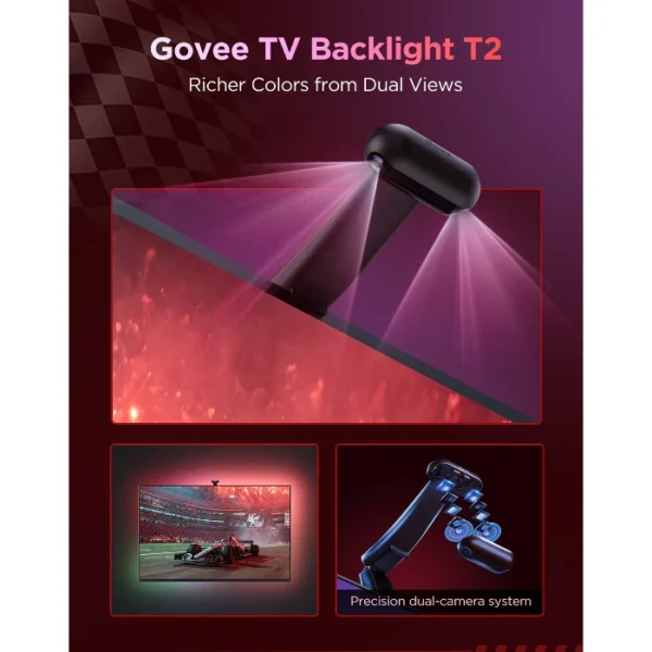 Govee Envisual TV Backlight T2 —  Para televisores de 55 a 65 pulgadas, con dual cámara | H605C111-OF-LA - Imagen 3