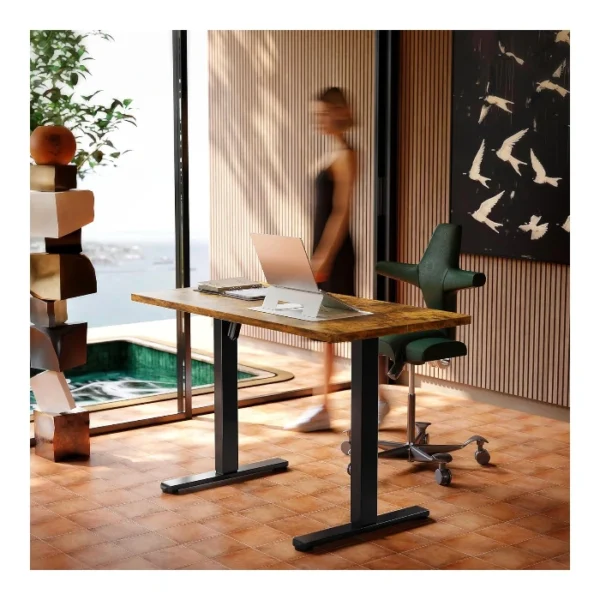 HUANUO Essential Standing Desk — 55" x 28", Escritorio eléctrico de altura ajustable, Café | No se entrega armado - Imagen 2