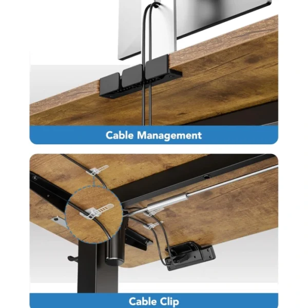 HUANUO Essential Standing Desk — 55" x 24" | Escritorio eléctrico de Altura ajustable | Café | No se entrega armado - Imagen 5