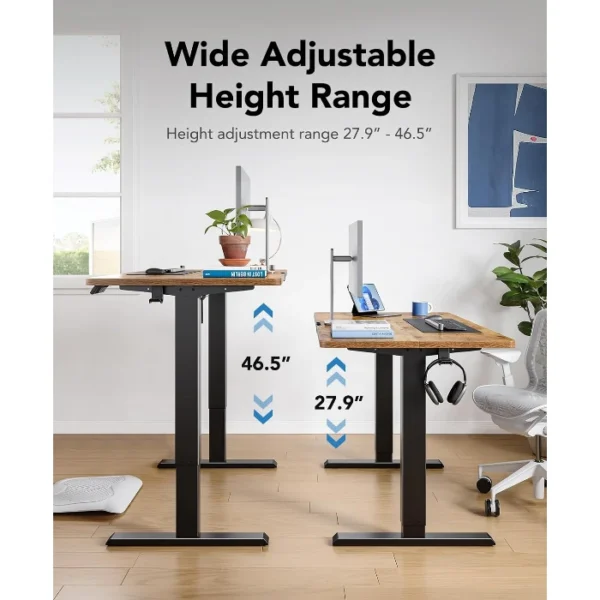 HUANUO Essential Standing Desk — 55" x 24" | Escritorio eléctrico de Altura ajustable | Café | No se entrega armado - Imagen 6