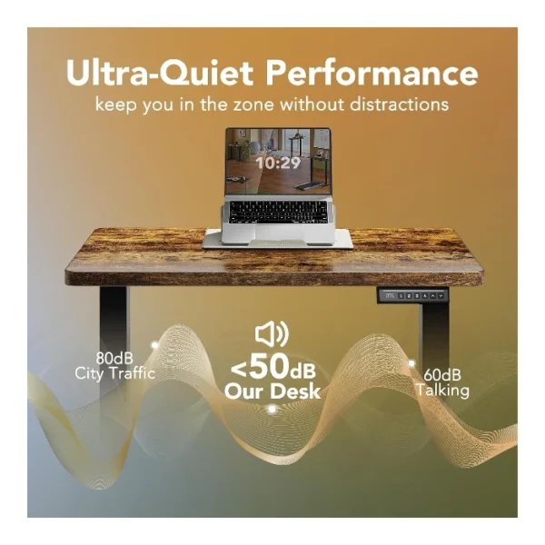 HUANUO Essential Standing Desk — 55" x 28", Escritorio eléctrico de altura ajustable, Café | No se entrega armado - Imagen 5