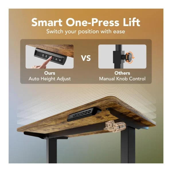 HUANUO Essential Standing Desk — 63" x 28", Escritorio eléctrico de altura ajustable, Café | No se entrega armado - Imagen 6