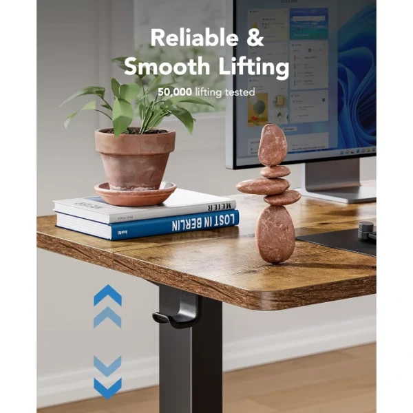 HUANUO Essential Standing Desk — 55" x 24" | Escritorio eléctrico de Altura ajustable | Café | No se entrega armado - Imagen 4