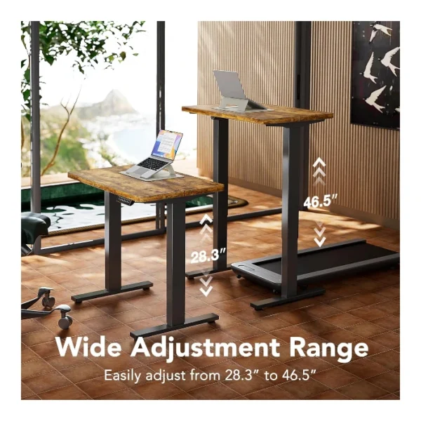 HUANUO Essential Standing Desk — 63" x 28", Escritorio eléctrico de altura ajustable, Café | No se entrega armado - Imagen 3