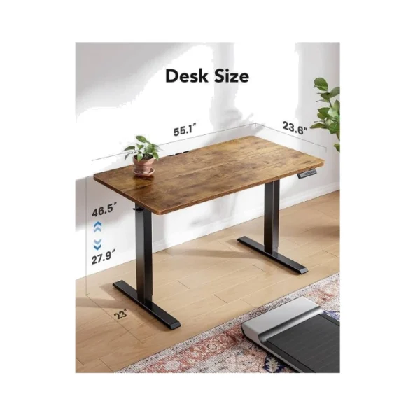HUANUO Essential Standing Desk — 55" x 24" | Escritorio eléctrico de Altura ajustable | Café | No se entrega armado - Imagen 3