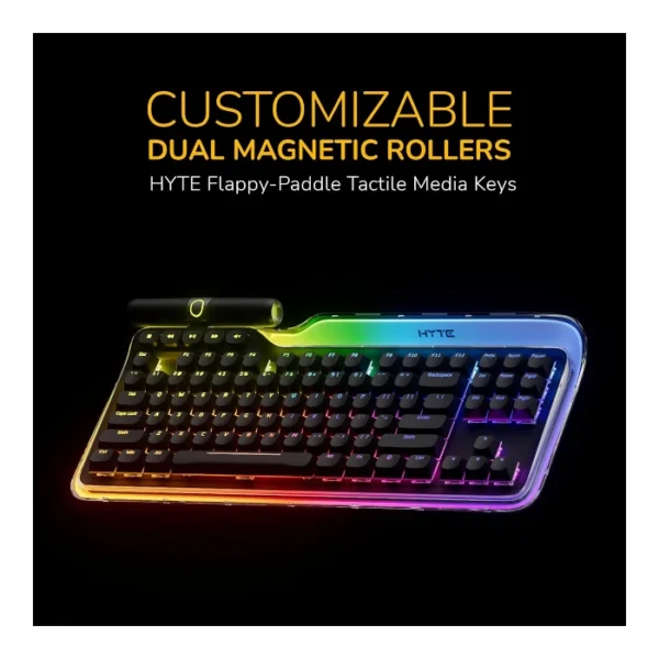 HYTE Keeb TKL — Teclado mecánico TKL, RGB de 155px, Switch Fluffy Lavender, Cable o bluetooth, negro | KB-HYTE-KEEB - Imagen 4