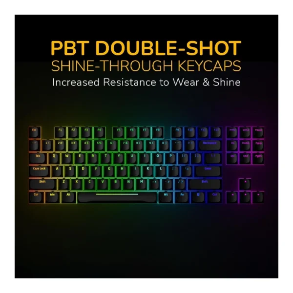 HYTE Keeb TKL — Teclado mecánico TKL, RGB de 155px, Switch Fluffy Lavender, Cable o bluetooth, negro | KB-HYTE-KEEB - Imagen 7
