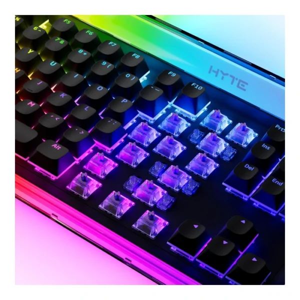 HYTE Keeb TKL — Teclado mecánico TKL, RGB de 155px, Switch Fluffy Lavender, Cable o bluetooth, negro | KB-HYTE-KEEB - Imagen 2