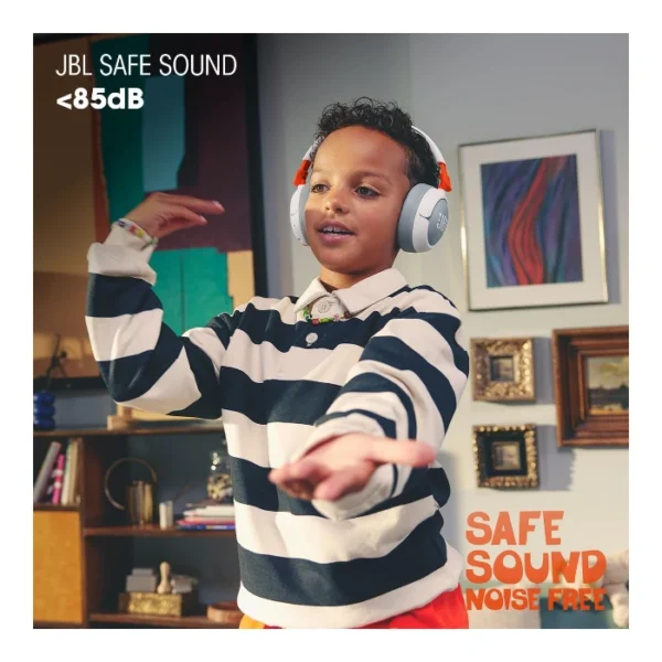 JBL Junior 470NC White — Audífonos inalámbricos para niños, Bluetooth, ANC, límite de volumen seguro, blanco - Imagen 4