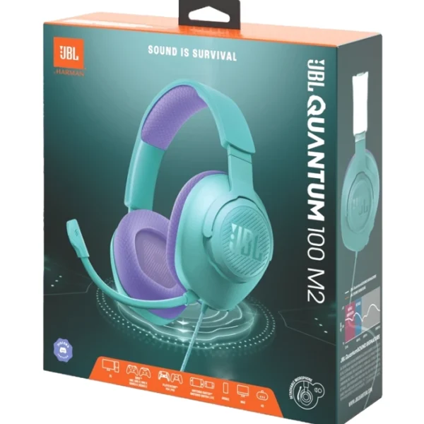 JBL Quantum 100M2 — Auriculares alámbricos | multiplataforma | 3.5mm - Menta - Imagen 2