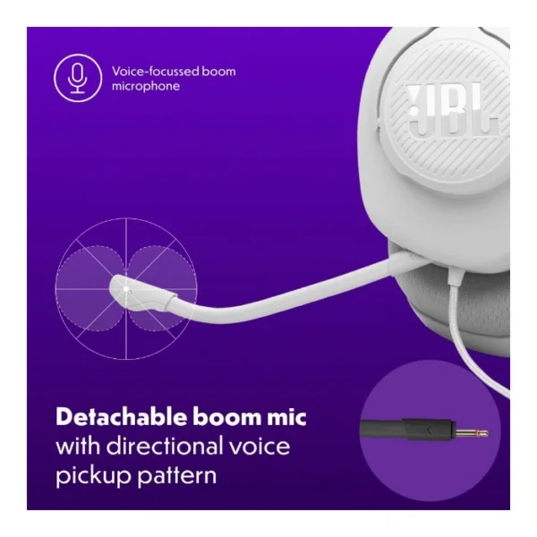 JBL Quantum 100M2 — Auriculares alámbricos | multiplataforma | 3.5mm - Blanco - Imagen 4