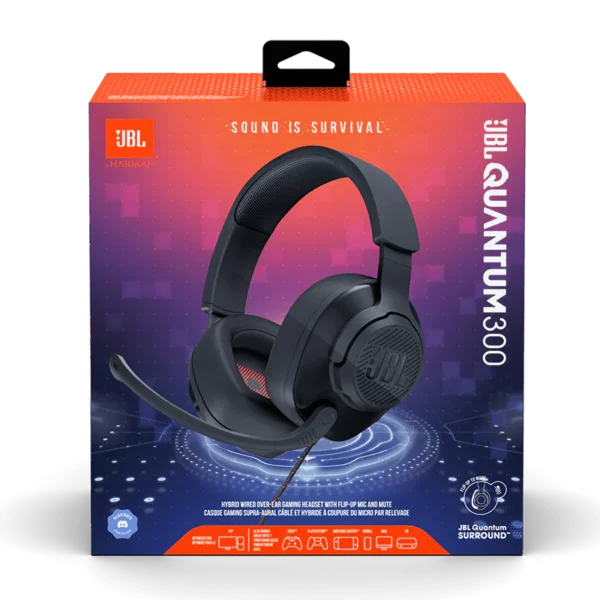JBL Quantum 300 — Audífono con cable, para PC, micrófono abatible - Imagen 3