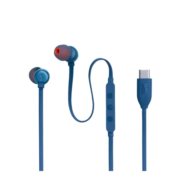 JBL Tune 310C - Auriculares alámbricos, USB-C, 3 botones - Azul - Imagen 5