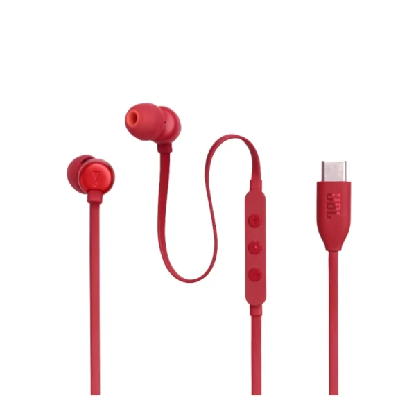 JBL Tune 310C - Auriculares alámbricos, USB-C, 3 botones - Rojo - Imagen 5