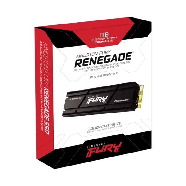 Kingston Fury Renegade 1TB Disipador térmico — SSD NVMe M.2 | PCIe 4.0 | hasta 7,300MB/s - Imagen 2