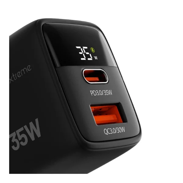 Klip Xtreme PowerWall 35 GaN — Cargador de carga 35W rápida PD 3.0 y QC 3.0, Pantalla LCD - Imagen 2