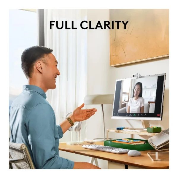 Logitech Brio 100 Webcam, Full HD, micrófono integrado, tapa de privacidad - Blanco - Imagen 6