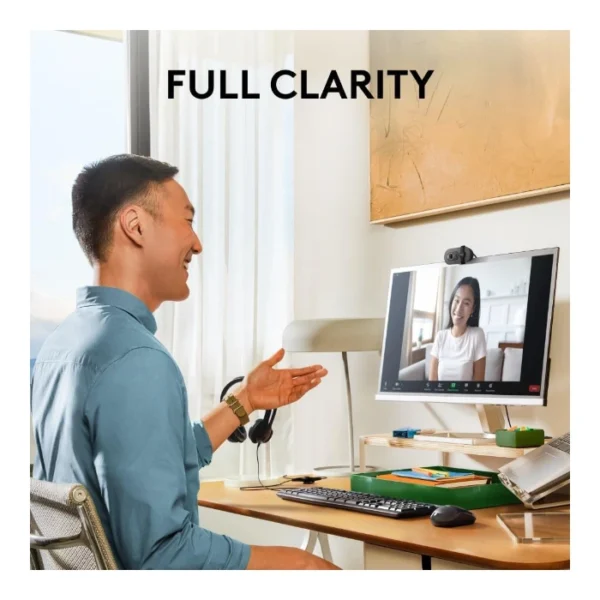 Logitech Brio 100 Webcam, Full HD, micrófono integrado, tapa de privacidad - Negro - Imagen 3