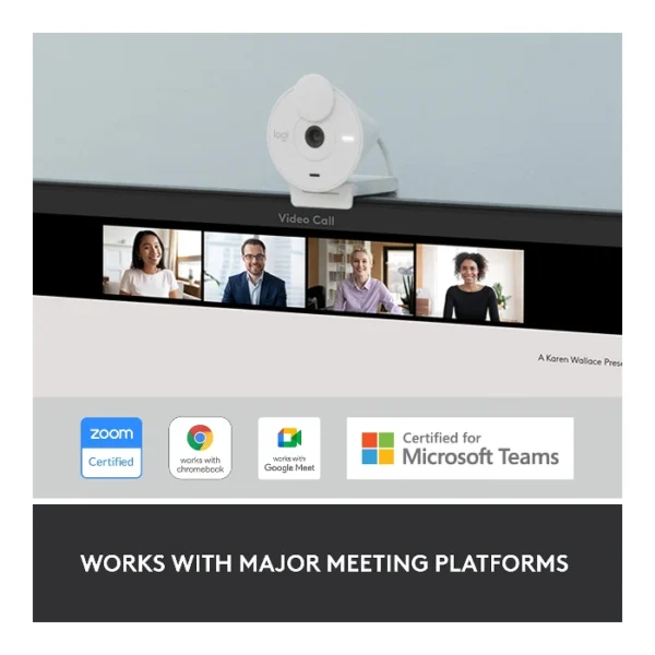 Logitech Brio 300 Webcam Full HD, 2MP, conexión USB-C - Blanco - Imagen 4